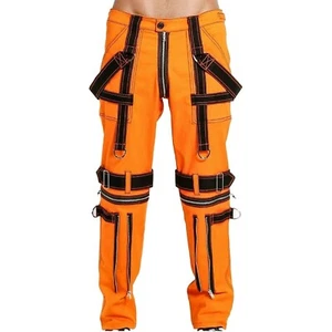 Puritues Herren Gothic Orange Para Punk Rock Dead Threads Bondage Hose - Bild 1 von 4