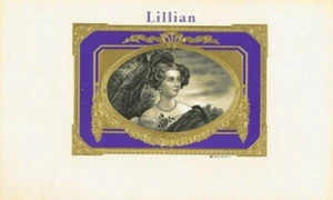 Lillian Gold Flores en relieve Hermann Shott etiqueta original de cigarro - Imagen 1 de 1
