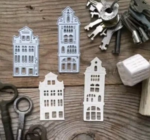 Houses Home Row House Cutting Die Scrapbooking Card Making Dies City Christmas - Picture 1 of 4