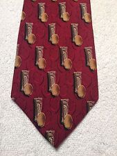 JZ RICHARDS MENS TIE BURGUNDY WITH GOLD AND BROWN 4 X 60