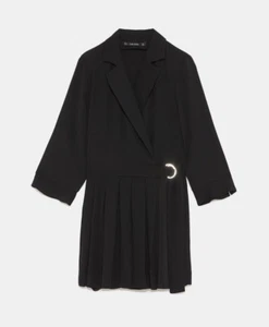 NEW ZARA BLACK PLEATED BLAZER PLAYSUIT REF 1639/174 SIZE XS MONO PLISADO NEGRO - Imagen 1 de 8