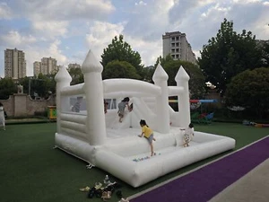 Castillo hinchable inflable de PVC de 4,5 x 4,5 x 3 m en stock de EE. UU. casa de boda fiesta al aire libre - Imagen 1 de 7