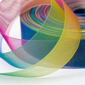 500 yardas cintas de degradado de gasa organza brillantes colores transparentes colores arco iris - Imagen 1 de 8