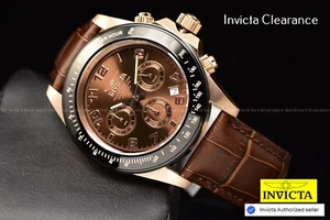 RARE Invicta Men's 43mm SPEEDWAY BROWN Dial Rose Tone 200m SS CHRONOGRAPH Watch - Picture 1 of 10