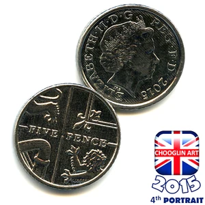 Eine britische Elizabeth II Five Pence 5p Münze 2015, 10 Jahre alt!     (4. Portrait) - Bild 1 von 1