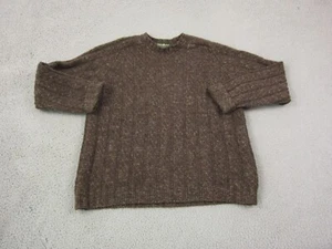 Vintage Eddie Bauer Sweater Womens Large Brown 100% Wool Chunky Knit Outdoor - Picture 1 of 10