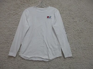 Vineyard Vines Shirt Extra Large Youth 16 White Long Sleeve Spell Out Logo Girls - Picture 1 of 10