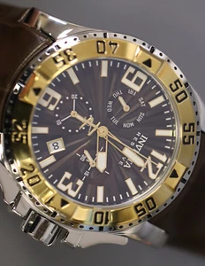 Invicta Men's Excursion/Reserve Chronograph Brown Textured Dial Brown Genuine - Picture 1 of 6