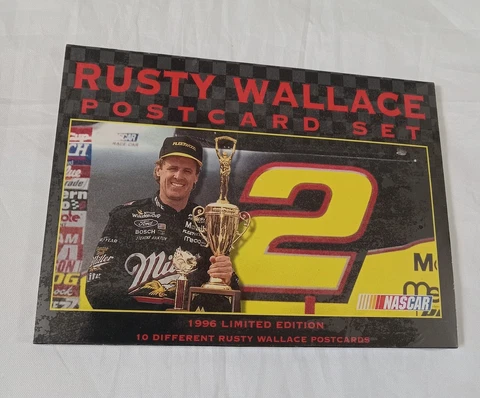 Vintage 1996 Special Edition Rusty Wallace Post Card Set Still Sealed Pack Of 10 Cover