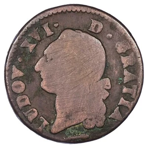 France Louis XVI sol à l'écu 1779 Béarn Pau cuivre Dy.1714 Gad.350a Ciani.2195 - Picture 1 of 2