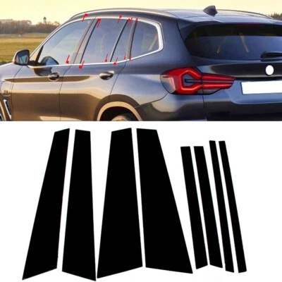 Para BMW X3 G01 2018-2023 8 piezas/juego negro brillante ventana puerta pilar poste cubierta Foto 1 de 4
