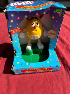 Vintage M&M's M&M Talking Animated Christmas Candy Dish Yellow Character - NEW - Picture 1 of 2