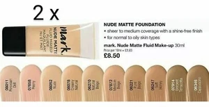 2 x Avon mark. Nude Matte Fluid Makeup Foundation SPF 20 ~ 30ml ~ PURE BEIGE - Picture 1 of 1
