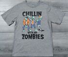 Halloween Shirt Boys SMALL 6-7 Chillin with my ZOMBIES Fun Novelty T-Shirt Tee