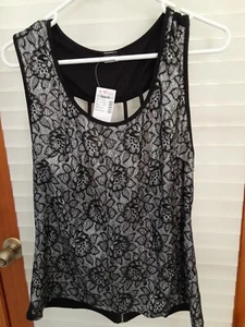 Women's Deb brand new sleeveless black silver Sparkle top size 1X - Picture 1 of 10