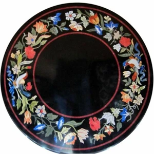 Mesa de centro redonda de mármol de 36" Pietra Dura artesanía decoración de trabajo - Imagen 1 de 1