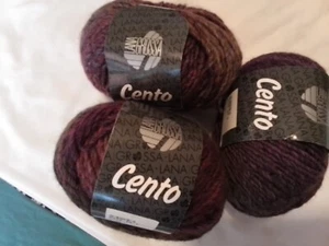 Lana Grossa CENTO 53% Merino Wool 47% Acrylic 3=Lot 70 m/77 yds, Italy, variegat - Picture 1 of 13
