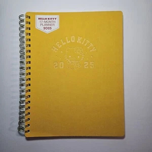 Hello Kitty 2024 2025 Planner 17 Months Monthly Weekly Layouts Pockets Yellow - Picture 1 of 6