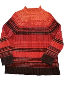 Fashion Bug Classic Knit Winter Sweater Womens 18/20W Stripe Pullover Multicolor - Picture 1 of 10