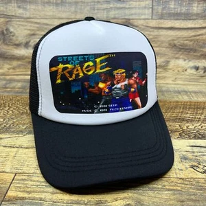 Streets Of Rage Hombres Trucker Sombrero Negro Snapback 1991 Sega Genesis Videojuego Gorra - Imagen 1 de 8