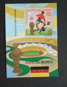 Equatorial Guinea 1974 Football players Munich IMPERF used MS miniature sheet - Imagen 1 de 1