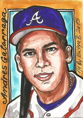2015 ANDRES GALARRAGA SLC 1/1 MASTERPIECE ART SKETCH CARD ARTIST SIGN HAND DRAWN - Image 1 of 2