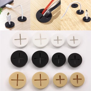 20/25MM Cable Hole Rubber Cover Office Wire Cord Desk Grommet Plug Organizer - Afbeelding 1 van 21