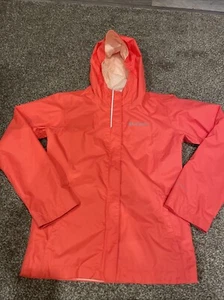 Columbia Girls Rain Jacket Size Medium 10/12 Omni Tech Zip Hood Lined Nylon - Picture 1 of 7
