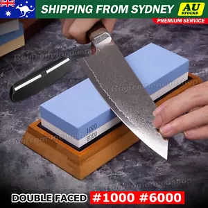 1000/6000 Grit Dual Whetstone Knife Sharpening Stone Water Wet Stone Sharpener A - Picture 1 of 9