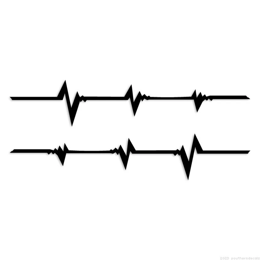 SOUTHERN DECALZ Two Stripes Heartbeat - Decal Sticker - Multiple Colors & Sizes - ebn7429