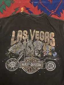 Vintage Y2K Harley Davidson Las Vegas T Shirt Made In USA Size M Pocket Tee - Bild 1 von 7