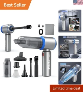 Lightweight 2-in-1 Vacuum & Duster for Home and Car: Adjustable Speed, Silver - Picture 1 of 9