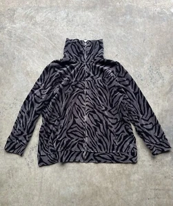 Style & Co Women's Black/Grey Hoodie Zebra Pattern Print Size 2XL - Picture 1 of 7