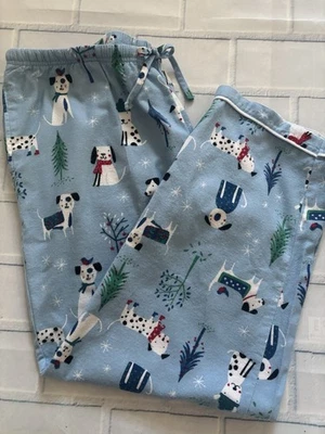 The Company Store XL Pijama Pantalones Perros Vacaciones Algodón Franela Acogedor Salón Invierno Foto 1 de 4