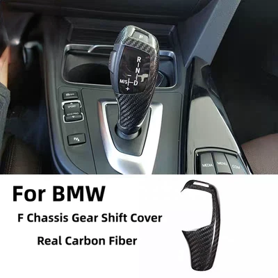 Real Carbon Fiber Gear Shift Knob Trim Cover For BMW F30 F20 F10 F25 F26 X3 X4 Foto 1 de 4