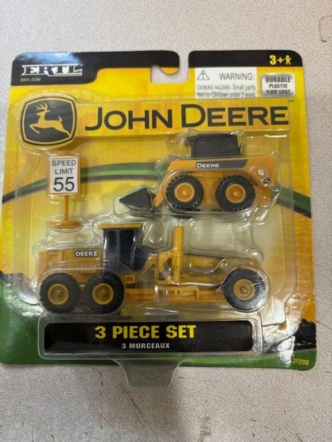 2007 ERTL John Deere Skid Steer Motor Grader Construction 3 piece set #35607 NEW - Image 1 of 1