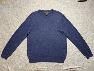 Suéter Tahari Para Hombres Grande Azul 100% Cachemira Cuello en V Pullover Tejido Puro Lujo Foto 1 de 4