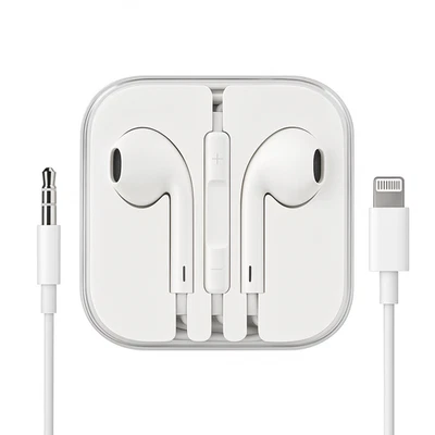 Wired Earphones Headphones with Mic & Case 3.5mm Jack / Lightning iPhone Samsung - Image 1 of 4