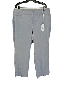LANE BRYANT The Allie Pants NWT 14 Blue Pinstripe Capri Cropped - Picture 1 of 6