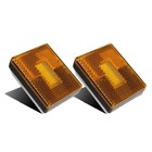 Partsam (2 Amber 3 LED Square Stud Mount Clearance Side Marker Lights Trailer Ca