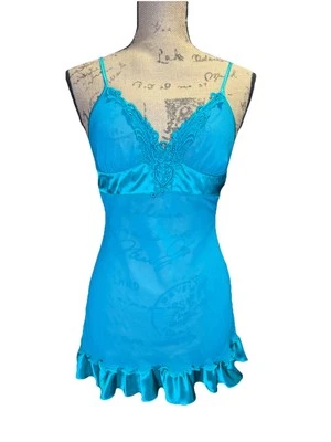 Sexy Vestido Sin Mangas Lencería Azul Shirley of Hollywood De Colección Femenino PEQUEÑO LEER Foto 1 de 4