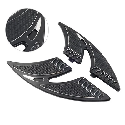 Schnitt hinteren Beifahrerdielen Fußrücken Black and White für Harley Touring - Bild 1 von 4