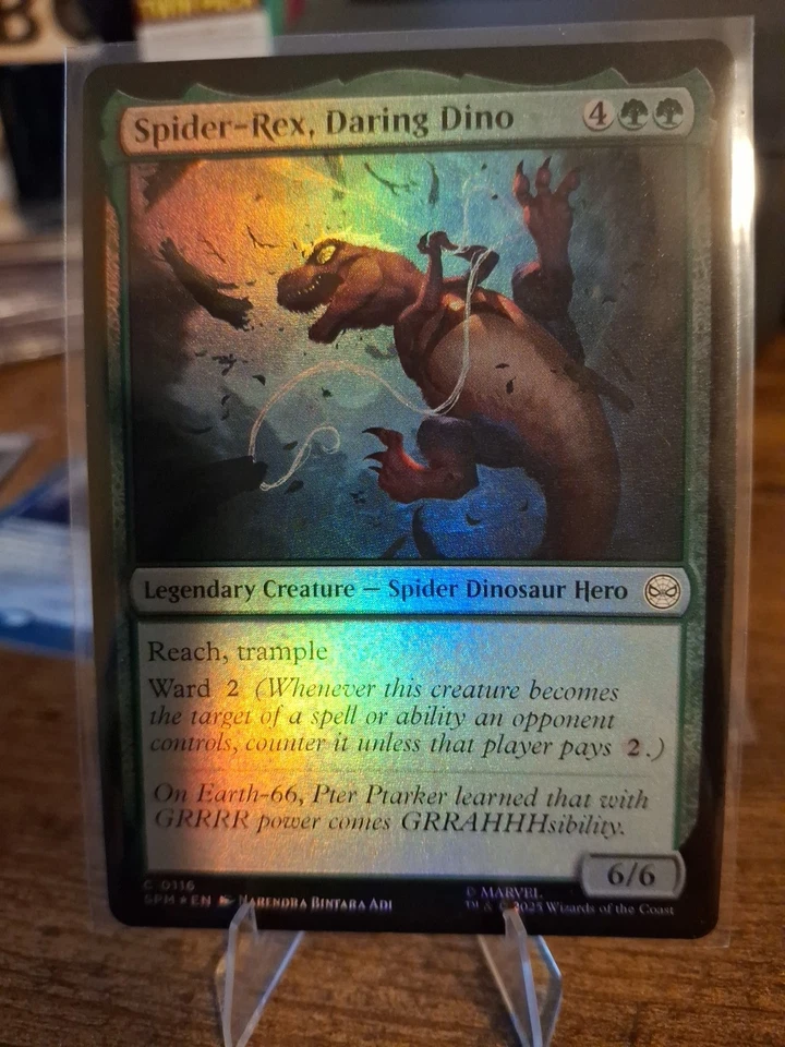 MTG - NM Foil Spider-Rex, Daring Dino, MTG, Marvel's Spider-Man, Magic, 116 - Image 1 of 1