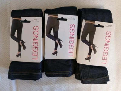 3x Women Black Stretch Footless Leggings Pants by Charming Charlie Size Medium  - Image 1 of 3