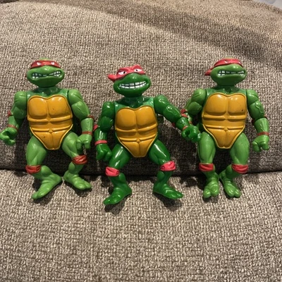 3 figuras de acción sueltas vintage de Raphael Hard Head 1988 Playmates TMNT Foto 1 de 4