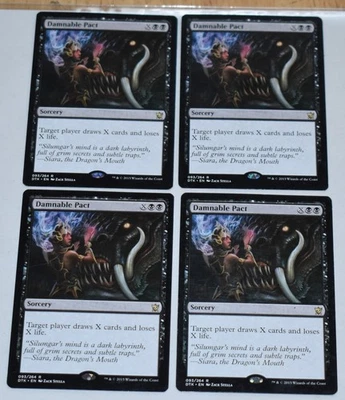 4x Damnable Pact MTG Dragons of Tarkir Black Rare Sorcery - Image 1 of 2