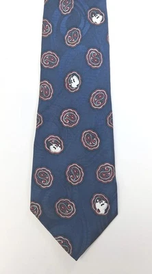 Corbata Disney Mickey Mouse Seda Paisley Azul Hecha en Corea De Colección Foto 1 de 4