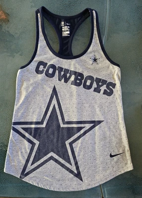 Camiseta sin mangas para mujer Dallas Cowboys Nike Dri-fit NFL Racerback autorizada, talla pequeña Foto 1 de 4