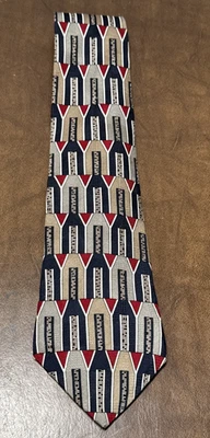 Винтажный галстук Oscar De La Renta сделано в США 100% шелк геометрический галстук б/у в отличном состоянии - Изображение 1 из 4