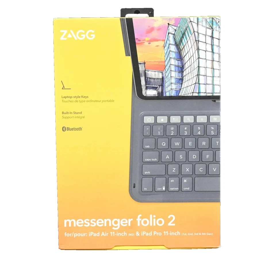 Teclado ZAGG Messenger Folio 2 para iPad Pro 11 3ª 4ª Generación, iPad Air 5ª 6ª Ge Foto 1 de 1